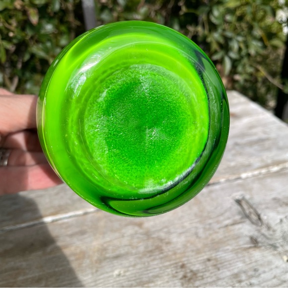 Normann Copenhagen green glass MCM Swing Vase 8 inch - Picture 6 of 8